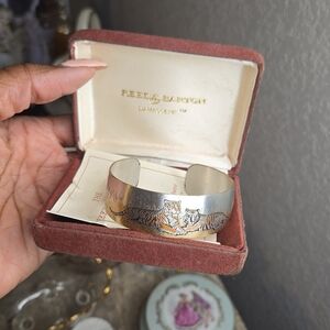 Reed & Barton Silver Cuff Bracelet with Tiger Design